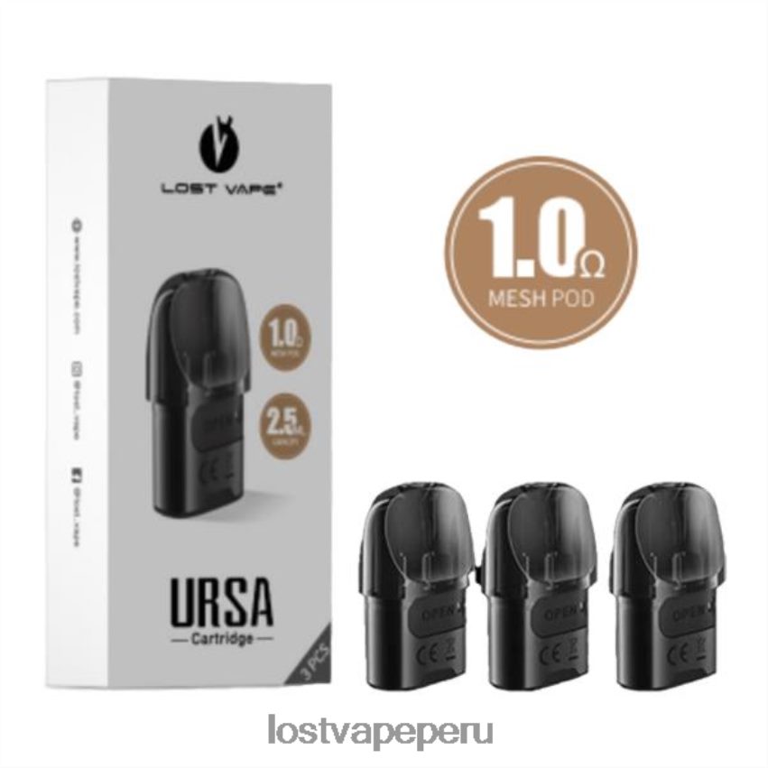Lost Vape Wholesale - HZ044124 Lost Vape URSA vainas de repuesto | 2,5 ml (paquete de 3) negro 1.ohm
